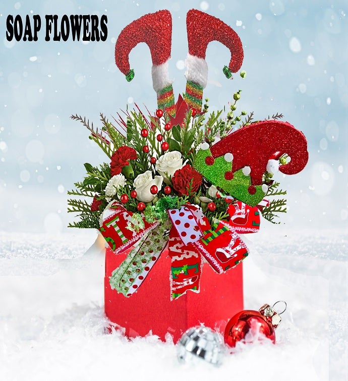 Christmas Elf Soap Flower Bouquet
